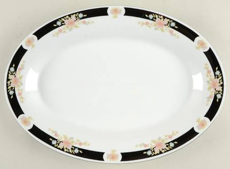Adriana (Platinum Trim) 14" Oval Serving Platter
