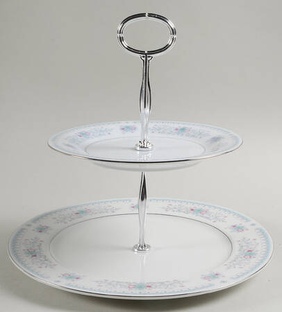 Harmony (Verge) 6 5/8"-10"  2 Tiered Serving Tray (Dp, Sp) HC