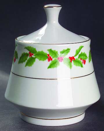 Holly Sugar Bowl & Lid