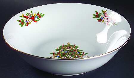 Mistletoe 9" Round Vegetable Bowl by Crown Ming
