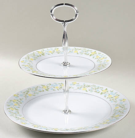 Spring Garden 6 5/8"-10"  2 Tiered Serving Tray (Dp, Sp) HC