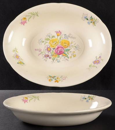 Floral Symphony 9" Oval Vegetable Bowl