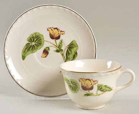 Delmar Begonia Flat Cup & Saucer Set
