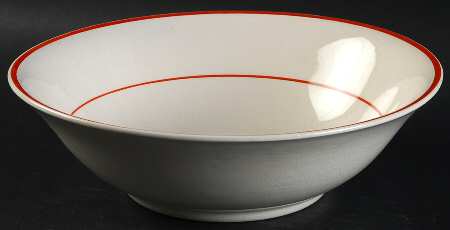 Petit Point House (Red Trim & Verge) 8" Round Vegetable Bowl
