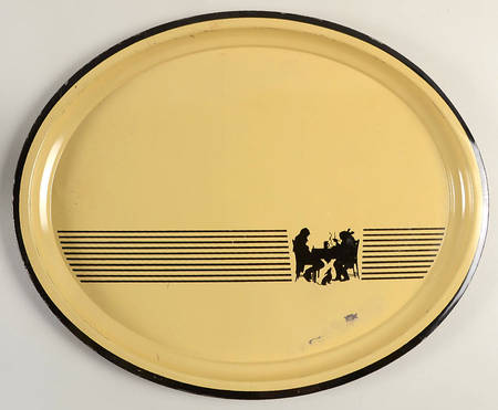 Silhouette 17" Oval Metal Tray