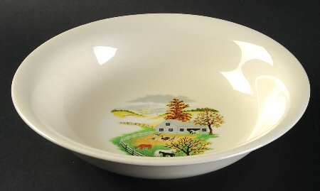 Grandma Moses 9" Round Vegetable Bowl
