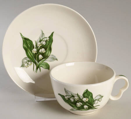 Lily of The Valley Flat Cup & Saucer Set