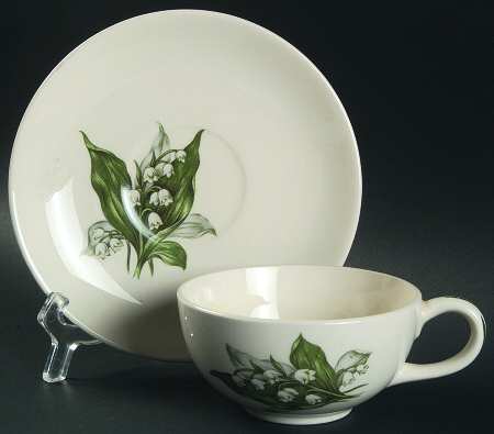 Lily of The Valley Flat Cup & Saucer Set