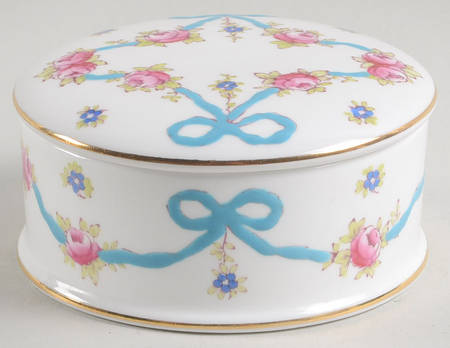 Blue Bow 4" Round Box & Lid