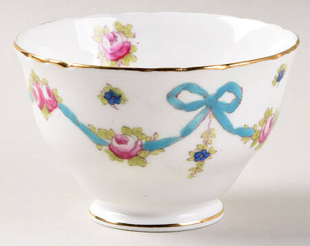 Blue Bow Open Sugar Bowl