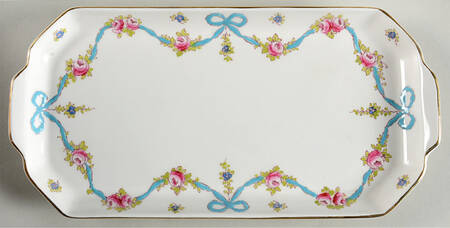 Blue Bow 10" Sandwich Tray