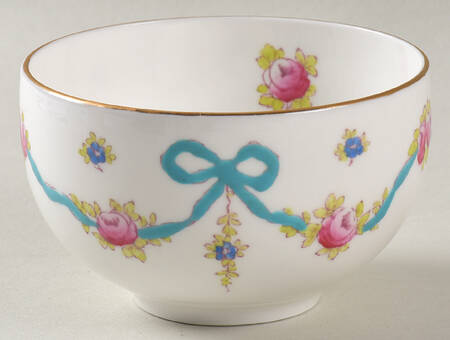 Blue Bow Open Sugar Bowl