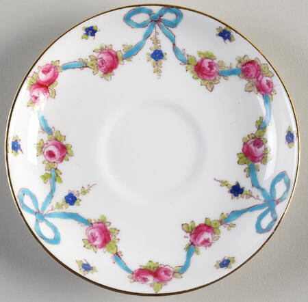 Blue Bow Saucer for Demitasse Cup