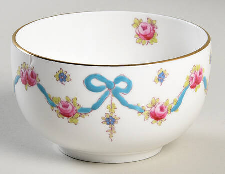Blue Bow Open Sugar Bowl