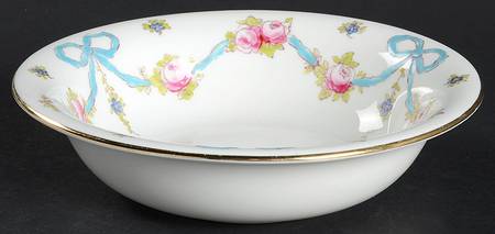 Blue Bow Rim Cereal Bowl