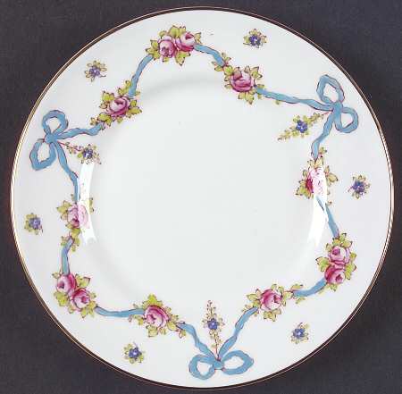 Blue Bow Bread & Butter Plate