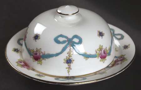 Blue Bow Mini Round Covered Butter