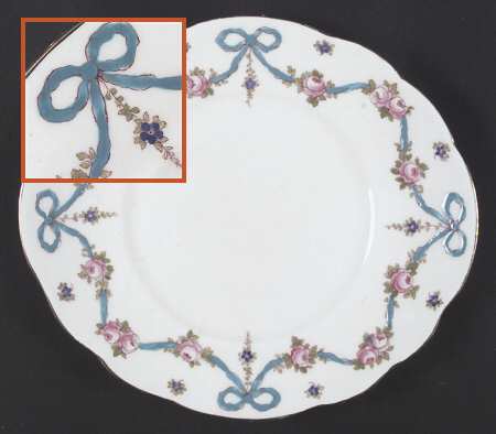 Blue Bow Handled Cake Plate