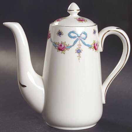 Blue Bow Mini Coffee Pot & Lid