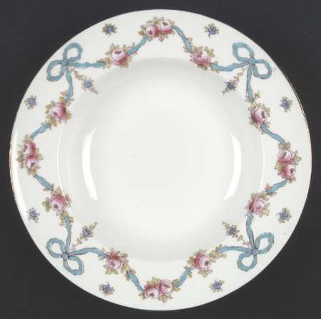 Blue Bow Rim Soup Bowl