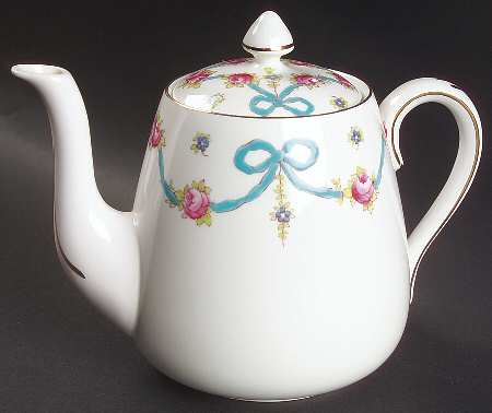 Blue Bow Teapot & Lid