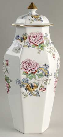 Chelsea Manor Hexagonal Vase with Lid by Crown Staffordshire