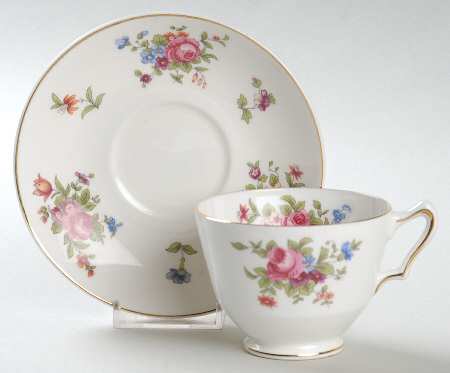 Dresden Spray Footed Cup & Saucer Set