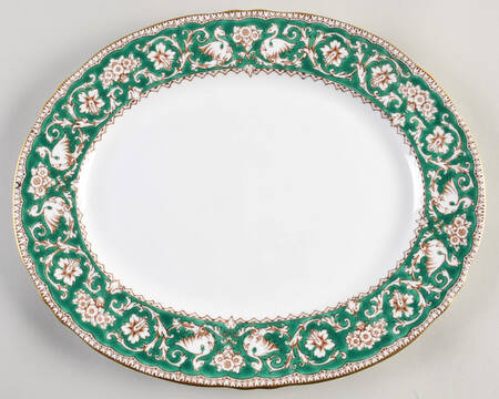 Ellesmere Green 13" Oval Serving Platter by Crown Staffordshire