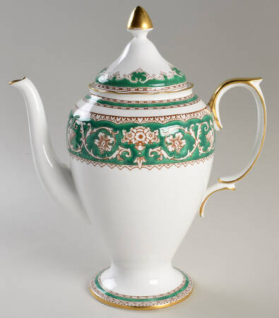 Ellesmere Green Coffee Pot & Lid by Crown Staffordshire