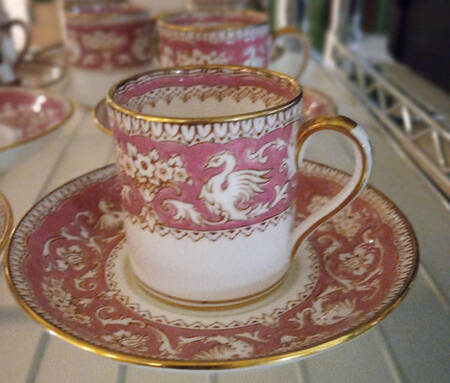 Ellesmere Pink Flat Demitasse Cup & Saucer Set