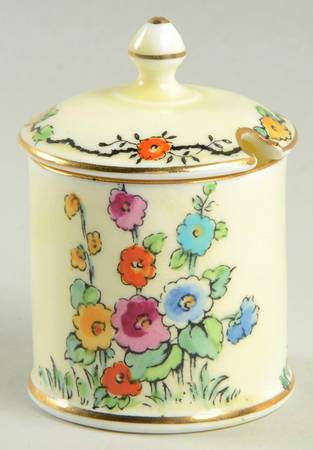 Hollyhock Mustard Jar & Lid