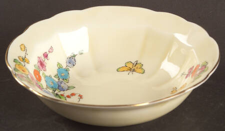 Hollyhock Rim Cereal Bowl