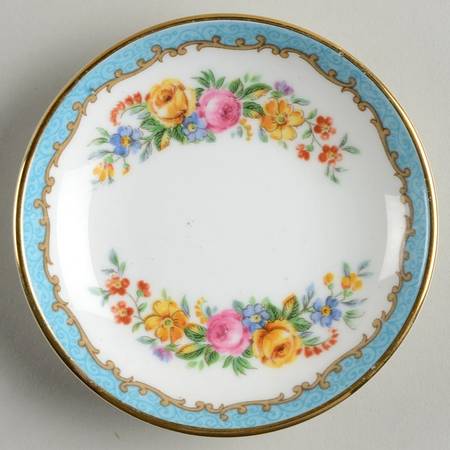 Lyric Tunis Blue (Embossed Line Rim) Butter Pat