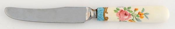 Lyric Tunis Blue (Embossed Line Rim) Flat Handle Butter Spreader