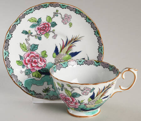 英国製 CROWN STAFFORDSHIRE❁﻿瑞々しいお花と金彩プレート Crown Staffordshire, Rock Bird | Replacements, Ltd.