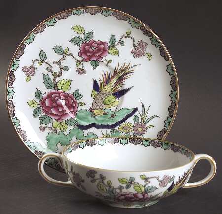 Rock Bird Flat Cream Soup Bowl & Saucer Set