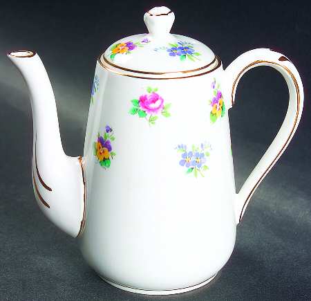 Rose Pansy Individual Coffee Pot & Lid