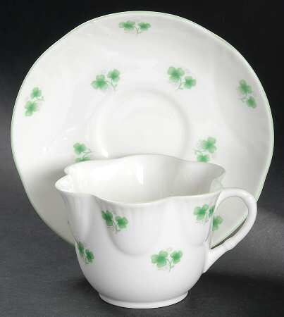 Shamrock Flat Cup & Saucer Set