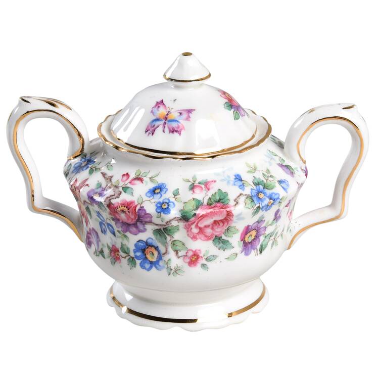 Springtime (Scalloped, Embossed) Sugar Bowl & Lid