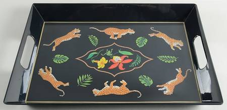 Jaguar Jungle 19" Rectangular Handled Serving Melamine Tray