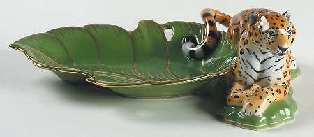 Jaguar Jungle Leaf Figural Server