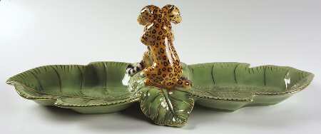 Jaguar Jungle Leaf Figural Divided Server