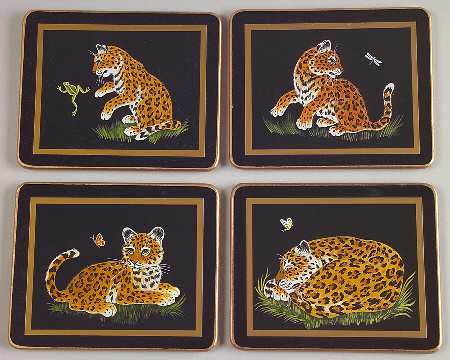 Jaguar Jungle Wood Coaster - Set of 4