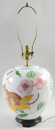 Jungle Flowers 24" Electric Lamp No Shade