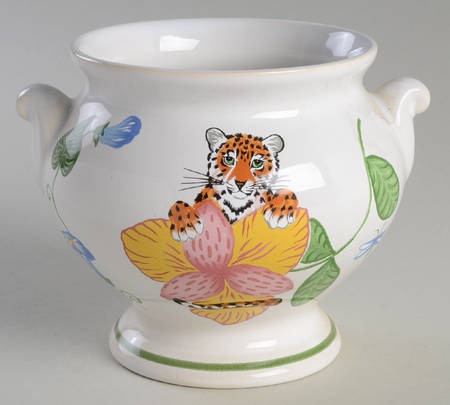 Jungle Flowers Small Cookie Jar No Lid