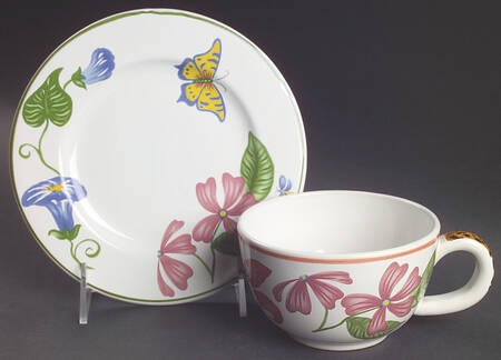 Jungle Flowers Flat Cup & Saucer Set