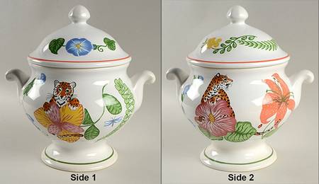Jungle Flowers Cookie Jar & Lid