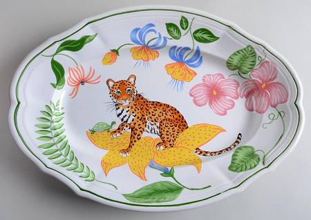 Jungle Flowers 16" Oval Serving Platter