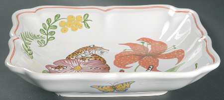 Jungle Flowers 9" Square Vegetable Bowl