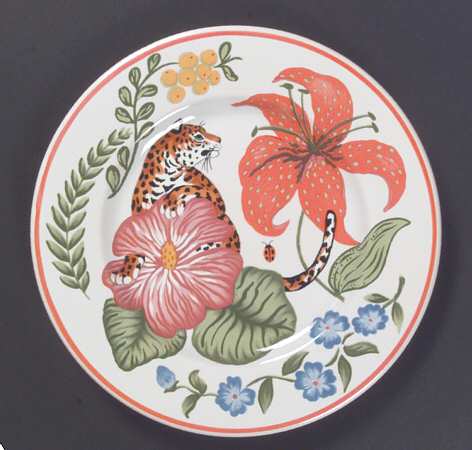 Jungle Flowers Salad Plate